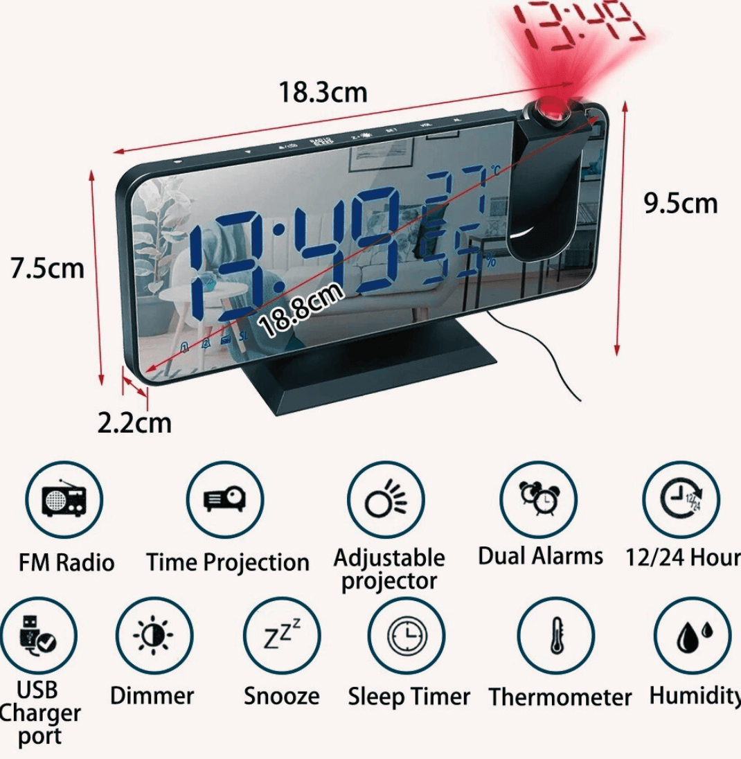 TIMEMASTER™ - PREMIUM PROJECTOR ALARM CLOCK - Lensika Shop