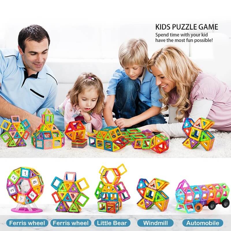 FLEXICRAFT™ - MONTESSORI MAGNETIC BLOCKS 100 Pcs