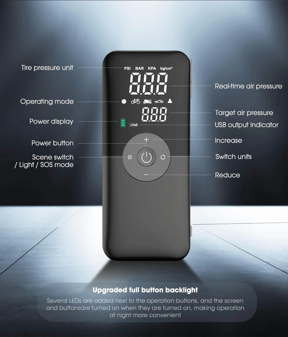 AirMaster PRO™ - PORTABLE TIRE INFLATOR - Lensika Shop